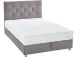 Boxbett "CELIA im hochwertiger Samtoptik", grau, B:92cm L:209cm, ATLANTIC HOME COLLECTION, Komplettbetten, mit Taschen-Federkernmatratze, Bettkasten und Strass-Steinen