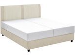 Boxbett "Borgholm", beige, B:181cm L:212cm, ATLANTIC HOME COLLECTION, Komplettbetten, mit Taschen-Federkernmatratze, Bettkasten und Absetzung im Kopteil