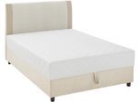 Boxbett "Borgholm", beige, B:91cm L:212cm, ATLANTIC HOME COLLECTION, Komplettbetten, mit Taschen-Federkernmatratze, Bettkasten und Absetzung im Kopteil