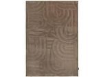 Obsession Flachwebeteppich , Taupe , Textil , Wellen , rechteckig , 160x230 cm , für Fußbodenheizung geeignet, vegan , Teppiche und Böden, Teppiche, Moderne Teppiche