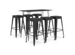 vidaXL 7-tlg. Bar-Set Schwarz