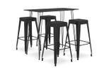 vidaXL 5-tlg. Bar-Set Schwarz