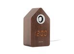 Radiowecker KARLSSON "Kuckuck Dark wood veneer", braun (dunkelbraun), Wecker, Radiowecker