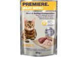 PREMIERE Meat Menu Nassfutter Katze Adult Rind und Geflügelkomposition 48x85 g