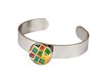 Armband DEMARIE "Edelstahl mit Silber-/Goldeinlage", bunt (mehrfarbig), Armbänder, Damen, 18cm, Edelstahl, glänzend, Armband