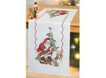 Stickläufer "Santa mit Waldtieren"