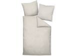 Bettwäsche JANINE "Edelflanell78060 21", beige (naturell), B/L: 135cm x 200cm, 1 Stk., 1 Stk., Feinflanell, B/L: 80cm x 80cm, Feinflanell, Obermaterial: 100% Baumwolle, Bettwäsche, Bettwäsche, mit Reißverschluss
