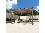 Pavillon PARAGON "FLORIDA", braun (dunkelbraun), B/H/T: 235cm, Pavillons, Aluminiumpavillon mit verstellbarem Sonnensegel
