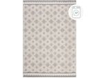 Teppich FLAIR RUGS "Graysen", grau, B:194cm H:4mm L:290cm, Kunstfaser, Teppiche, Teppich, Waschbarer Geometrischer Teppich