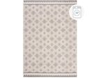 Teppich FLAIR RUGS "Graysen", grau, B:116cm H:4mm L:170cm, Kunstfaser, Teppiche, Teppich, Waschbarer Geometrischer Teppich