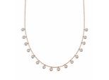 Kette mit Anhänger DKENIZ "925/- Sterling Silber rosévergoldet funkelnde Halskette", rosa (rosé), Halsketten, Damen, 42cm + 3cm, Silber 925 (Sterlingsilber), L: 45 B: 4,2mm, glänzend, B:4,2mm