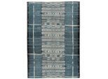Teppich GINO FALCONE "Outdoor-Africa 38" Gr. 4, blau, B:160cm H:5mm L:235cm, Kunstfaser, Teppiche, Teppich, Flachgewebe, Ethno Style, In- und Outdoor geeignet