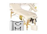 tectake® 3 Zonen Massageliege-Set, Breite 70 cm, Polsterung 7,5 cm, mit Holzgestell, 218 x 102 x 90 cm