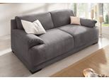 3-Sitzer HOME AFFAIRE "Telos mit Boxspring-Federung für hohen Sitzkomfort", grau, B:218cm H:80cm T:96cm, dicke Luxus-Microfaser in Lederoptik (100% Polyester);Chenille (100% Polyester);Microfaser-PRIMABELLE (100% Polyester), Sofas, mit Boxspring-Federung