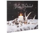 LED-Bild DREAMS "Winter Wonderland, Weihnachtsdeko", grau (farbe bild(er): weiß, anthrazit, taupe), B:50cm H:40cm, MDF, Bilder, batteriebetrieben