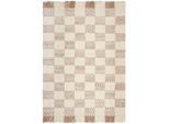Teppich FLAIR RUGS "Eric", beige, B:160cm H:4mm L:230cm, Baumwolle, Polyester, Wolle, Teppiche, Teppich, Boucle-Effekt, Hoch-Tief-Flor