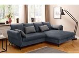 Ecksofa HOME AFFAIRE "Tirano, moderne Optik, komfortabel, Breite 274cm,L-Form", grau (anthrazit), B:274cm H:88cm T:170cm, Sofas, Ecksofa, wahlweise mit Bettfunktion und Bettkasten