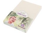Bettlaken TRÄUMELAND "kuschelweiches Spannbetttuch Organic", beige (naturweiß), B:70cm L:140cm, Jersey, Obermaterial: 100% Baumwolle, Bettlaken, Bettlaken, 100% kontrolliert biologische Baumwolle