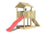 Spielturm JUNGLE GYM "Drift", rot, Spieltürme, KinderB:454cm H:277cm T:155cm, Holzwerkstoff, Spielanlage inklusive Rutsche mit Wasseranschluss, B:454cm H:277cm T:155cm