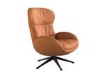 Relaxsessel FLEXLUX "Haze, hervorragender Komfort, Echtleder oder sanfter Stoff", braun (cognac), B:70cm H:104cm T:79cm, 100% Echtleder, Sessel, Relaxsessel, Rückenteilverstellung, drehbar, Fuß schwarz