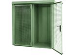 eurokraft pro Gasflaschencontainer mit Trennwand, feuerbeständig, für 28 Flaschen mit Ø 230 mm, grün