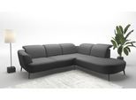 Ecksofa SIT & MORE "Zoe", grau (dunkelgrau), B:300cm H:87cm T:267cm, 95% Polyester, 5% Polyamid, Sofas, Ecksofa, ink.Sitztiefenverstellung, wahlweise mit Kopfteilverstellung