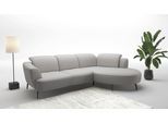 Ecksofa SIT & MORE "Zoe", grau (hellgrau), B:309cm H:87cm T:199cm, 95% Polyester, 5% Polyamid, Sofas, Ecksofa, ink.Sitztiefenverstellung, wahlweise mit Kopfteilverstellung