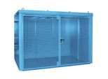 eurokraft pro Gasflaschencontainer, feuerbeständig, für 96 Flaschen mit Ø 230 mm, blau