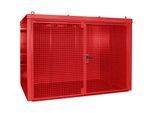 eurokraft pro Gasflaschencontainer, feuerbeständig, für 60 Flaschen mit Ø 230 mm, rot