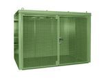 eurokraft pro Gasflaschencontainer, feuerbeständig, für 60 Flaschen mit Ø 230 mm, grün