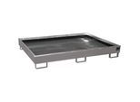 eurokraft pro Regal-Bodenwanne mit PE-Einsatz, 240 l Auffangvolumen, LxBxH 1765 x 1315 x 255 mm, grau