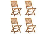 vidaXL Klappbare Gartenstühle 4 Stk. Massivholz Akazie