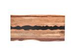 Landscape Tischplatte, Schwarz, Akazie, Holz, Naturmaterialien, Akazie, 100x5.5x220 cm, Esszimmer, Tische, Esstische, Tischsysteme, Tischplatte
