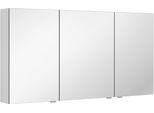 Spiegelschrank SAPHIR "3980", weiß (weiß seidenglanz), B:130cm H:68,2cm T:17,6cm, Schränke, Spiegelschrank, vormontiert