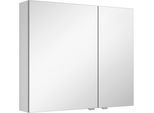 Spiegelschrank SAPHIR "3980", weiß (weiß seidenglanz), B:80cm H:68,2cm T:17,6cm, Schränke, Spiegelschrank, vormontiert