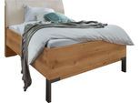 Futonbett WIEMANN "Monaco, Bettgestell, Bettrahmen, komfortables Polsterkopfteil", braun (bianco, eiche, champagner), B:109cm L:218cm, Betten, Futonbett, Polsterkopfteil aus Kunstleder, verschiedene Größen, in Komforthöhe