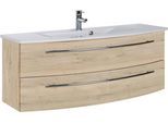 Waschtisch SAPHIR "3040", weiß (eiche struktur weiß, eiche struktur weiß), B:121cm H:90cm T:51cm, Waschtische, Waschtisch, Breite 121 cm