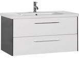 Waschtisch SAPHIR "3400", weiß (anthrazit, weiß seidenglanz, anthrazit matt), B:100cm H:52cm T:43,8cm, Waschtische, Waschtisch, Breite 100 cm