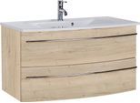 Waschtisch SAPHIR "3040", weiß (eiche struktur weiß, eiche struktur weiß), B:91cm H:90cm T:51cm, Waschtische, Waschtisch, Breite 91 cm