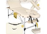 tectake® 3 Zonen Massageliege-Set, Breite 60 cm, Polsterung 5 cm, mit Aluminiumgestell, 210 x 95 x 89 cm