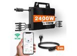 2400W Mikrowechselrichter Set mit 5m Kabel, für 4 Module, WLAN & Bluetooth, einstellbare Leistung 800W
