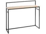 Konsole HAKU, Gesamttragkraft 20 kg, B 1000 x T 300 x H 890 mm, Stahl/Holz, schwarz/helles Eiche-Dekor