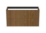 Ideal Standard Conca Waschtisch-Unterschrank T4353Y5 ohne Waschtisch-Platte, 2 Auszüge, 100x37x54 cm, Walnuss dunkel Furnier