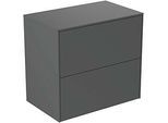 Ideal Standard Conca Waschtisch-Unterschrank T4327Y2 ohne Ausschnitt, 2 Auszüge, 60x37x55 cm, Anthrazit matt lackiert