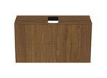 Ideal Standard Conca Waschtisch-Unterschrank T3948Y5 mit Ausschnitt, 2 Auszüge, 100x37x55 cm, mittig, Walnuss dunkel Furnier