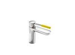 Hewi AQ Waschtischarmatur AQ1.12M1024018 verchromt, Griff senfgelb, rund, Ausladung 159 mm