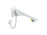 Hewi 802 LifeSystem Stützklappgriff 802.50.43360GU 700, weiß hochglanz/anthrazit matt, Spülauslösung, Funktionstaste, rechts