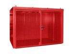 eurokraft pro Gasflaschencontainer, feuerbeständig, für 96 Flaschen mit Ø 230 mm, rot