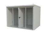 eurokraft pro Gasflaschencontainer mit Trennwand, feuerbeständig, für 96 Flaschen mit Ø 230 mm, weiß