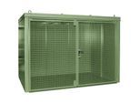 eurokraft pro Gasflaschencontainer, feuerbeständig, für 96 Flaschen mit Ø 230 mm, grün